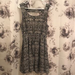 Black and White Open Back Dress